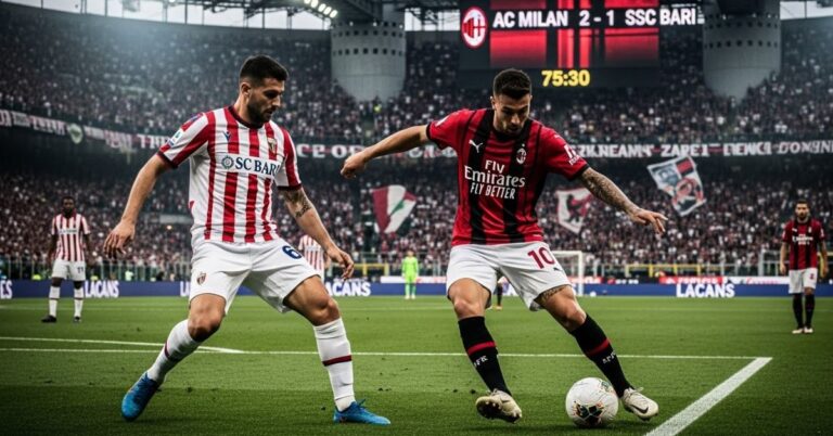 ac milan vs ssc bari timeline
